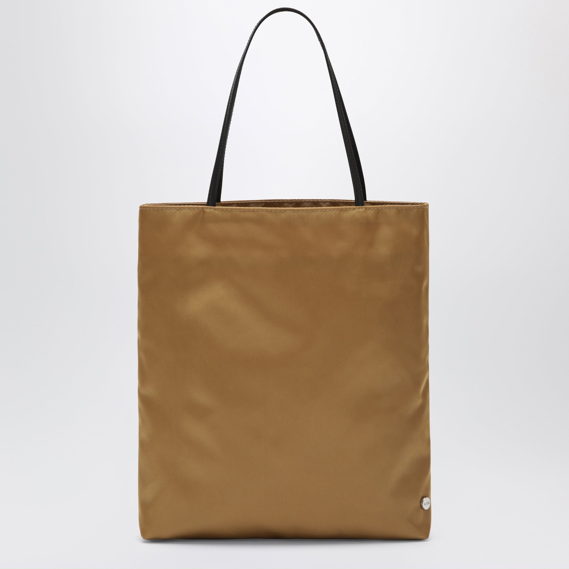 Petit sac cabas Thea en nylon satiné ocre foncé