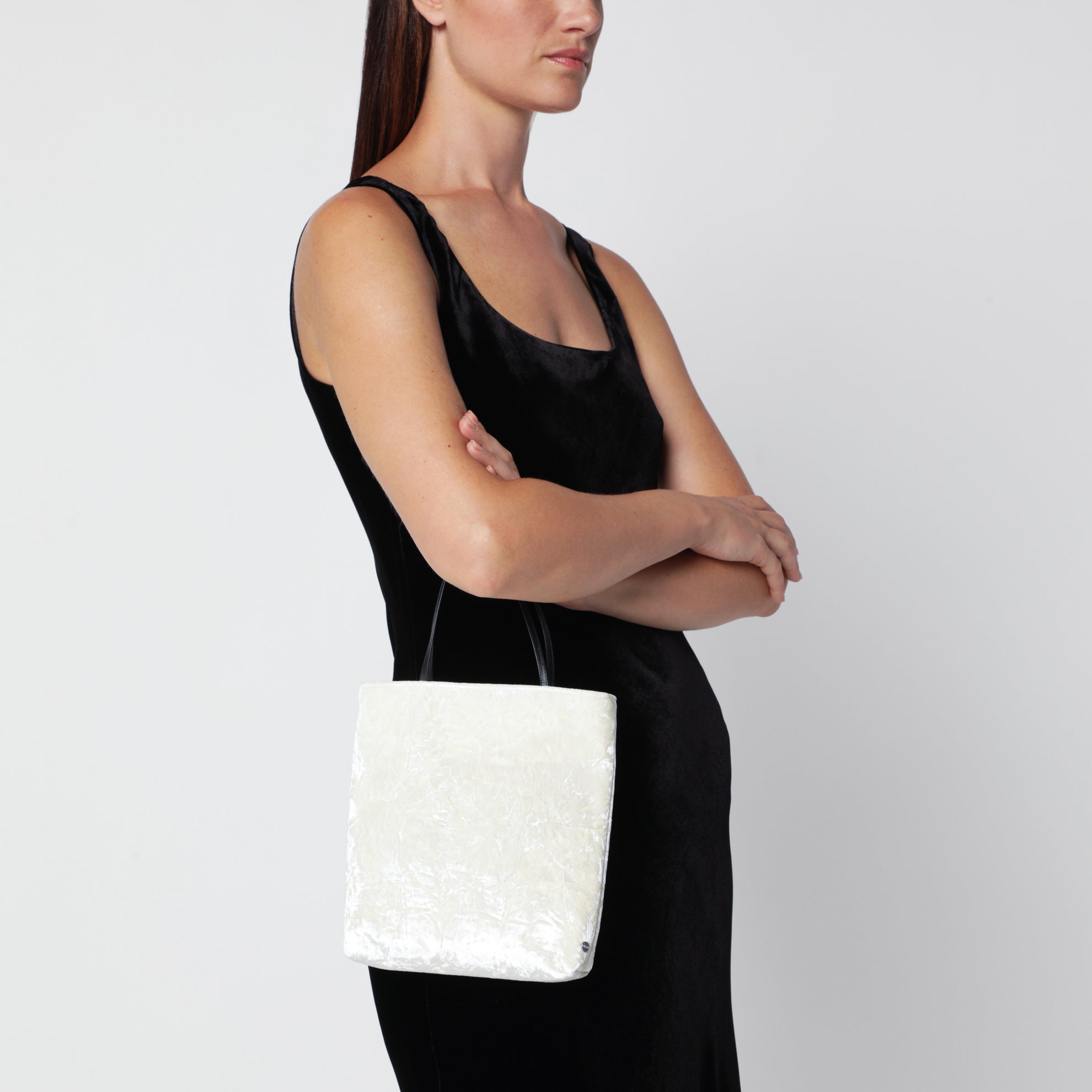 Thea white bag in velvet
