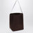 Bucket tote bag in brown nylon