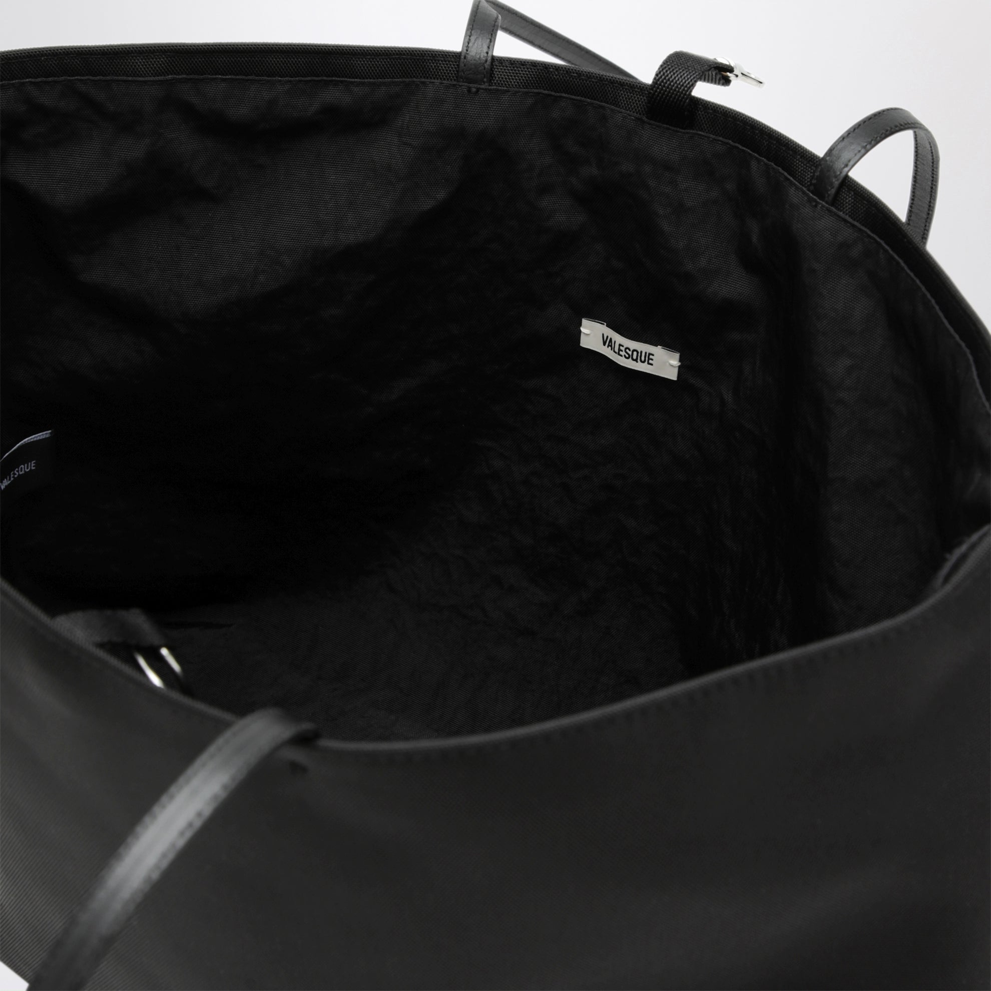 Parcel tote bag in black twill