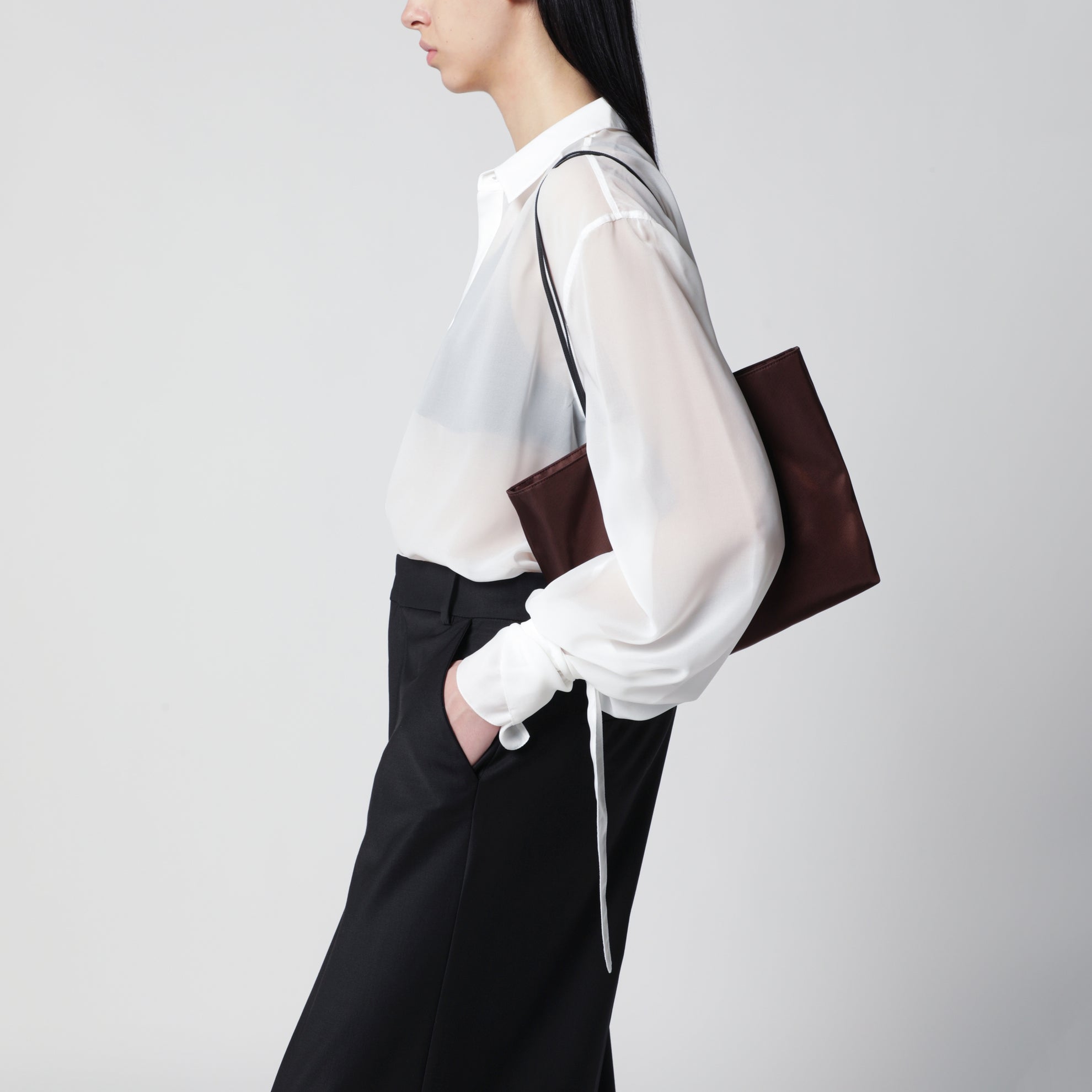 Salome tote bag in brown twill