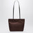 Spaghetti tote bag in brown satin nylon