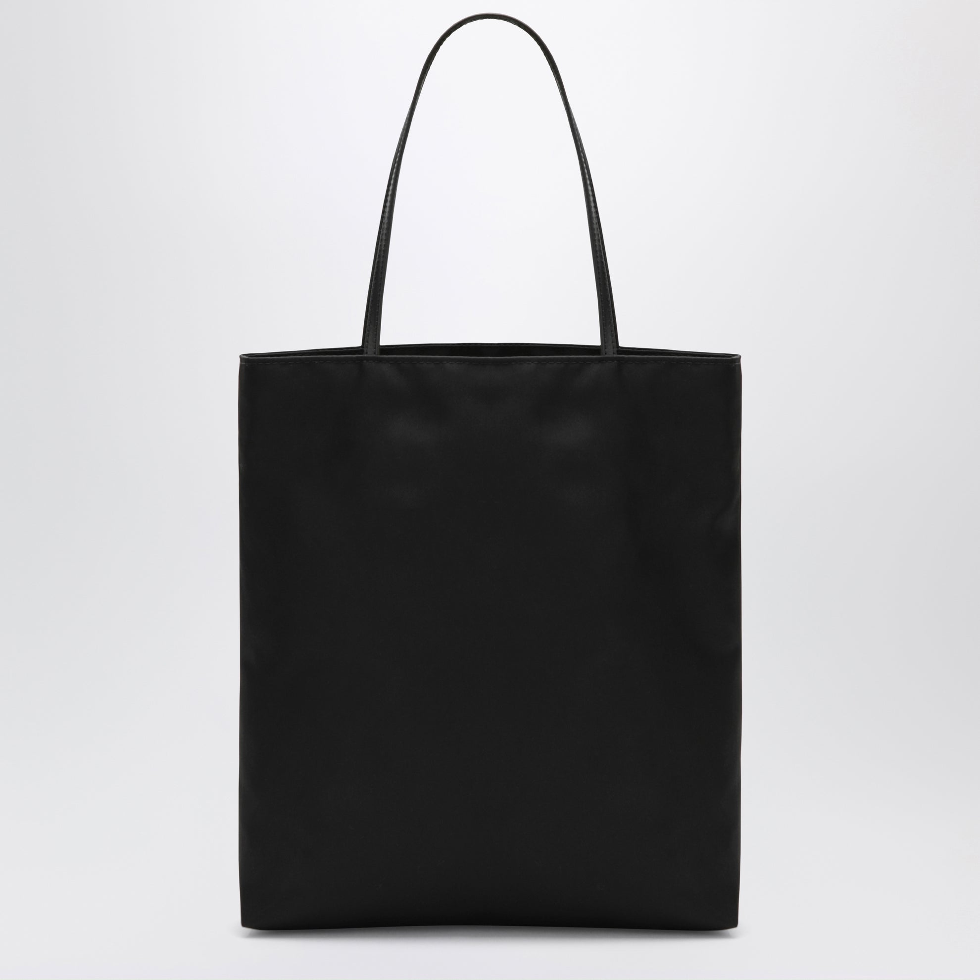 Kleine Thea Tote Bag aus schwarzem Satin-Nylon