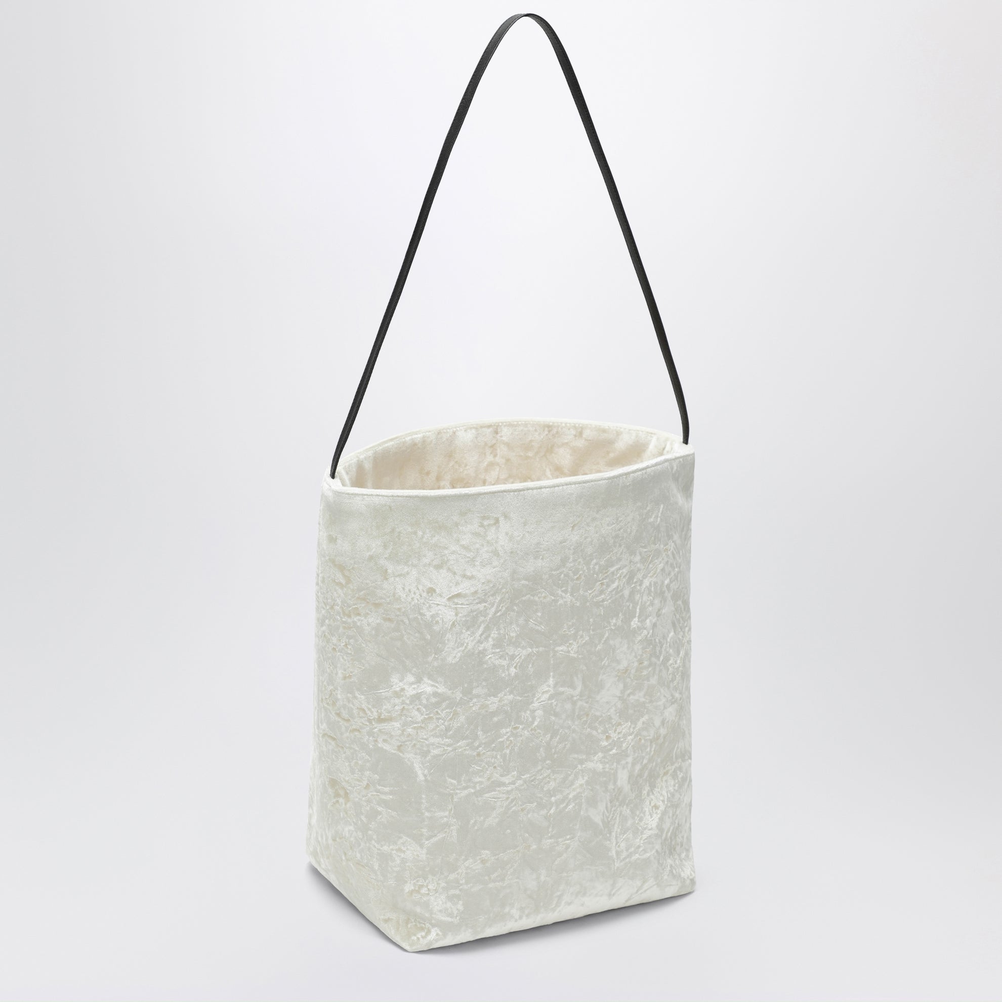 Cabas Bucket blanc en velours