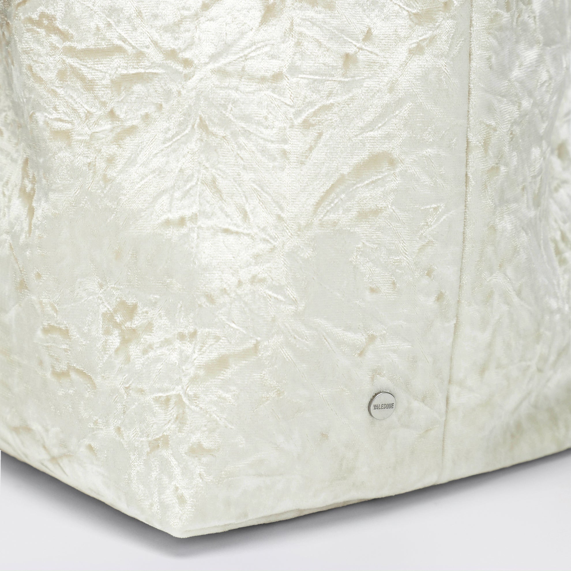 Cabas Bucket blanc en velours