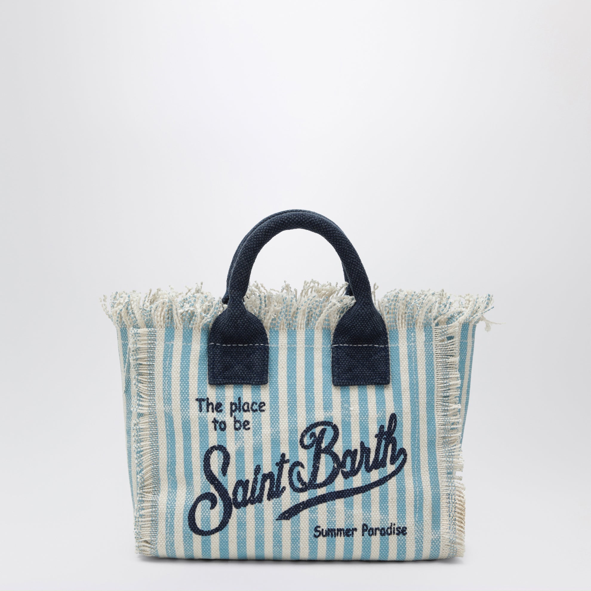 Borsa Colette a righe bianca/azzurra