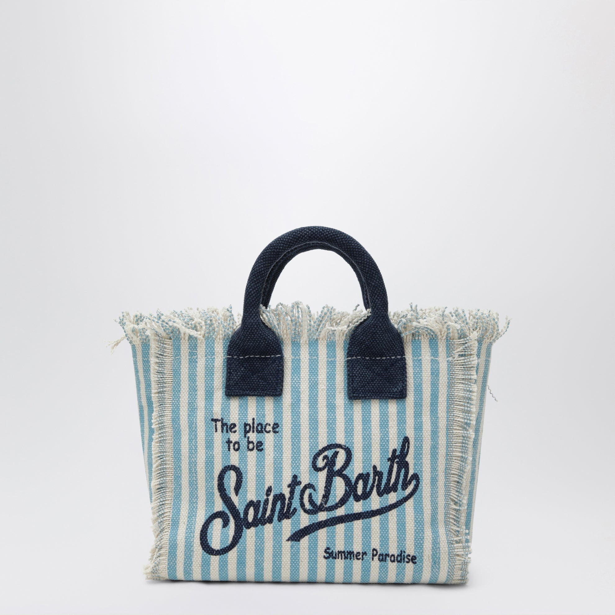 Borsa Colette a righe bianca/azzurra