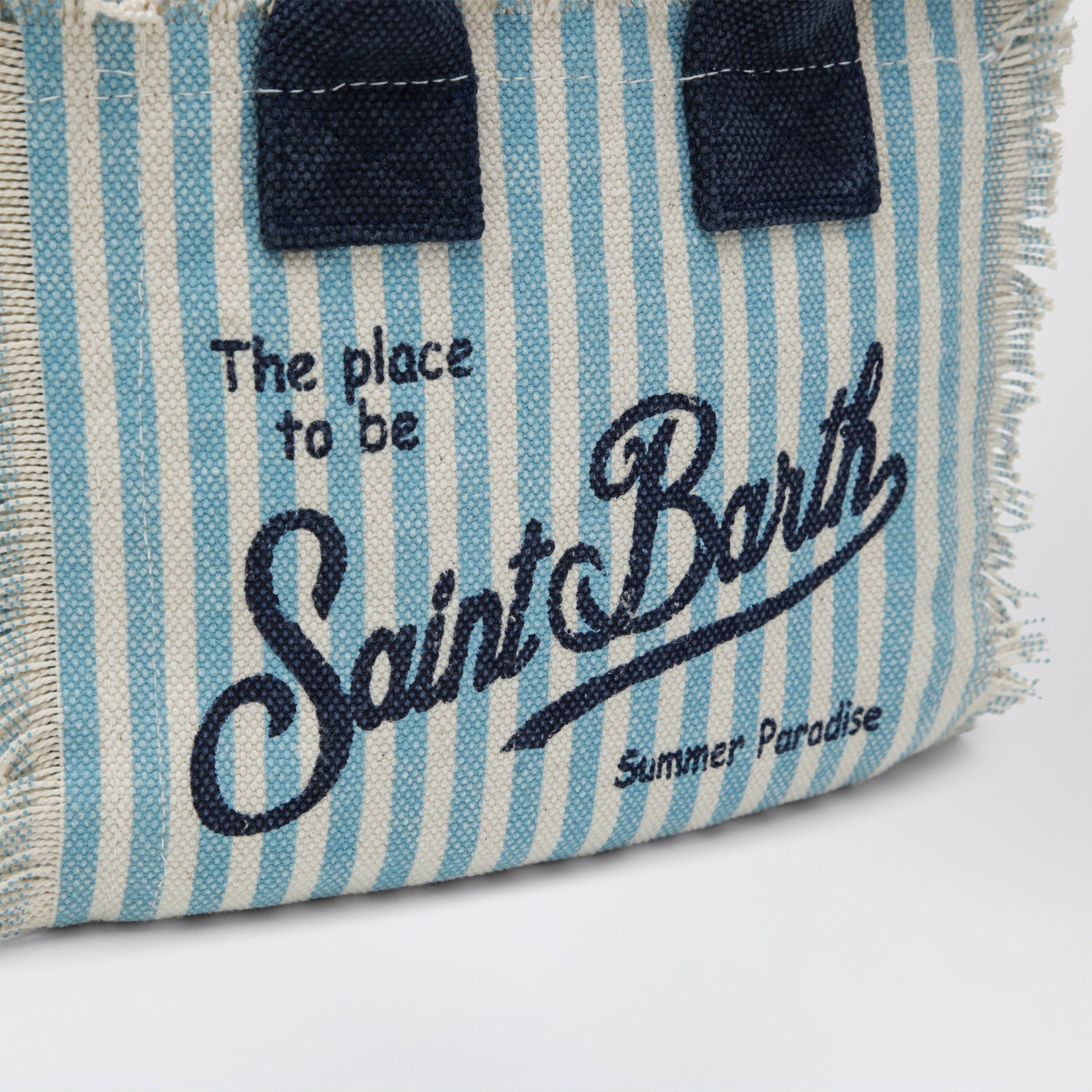 Borsa Colette a righe bianca/azzurra