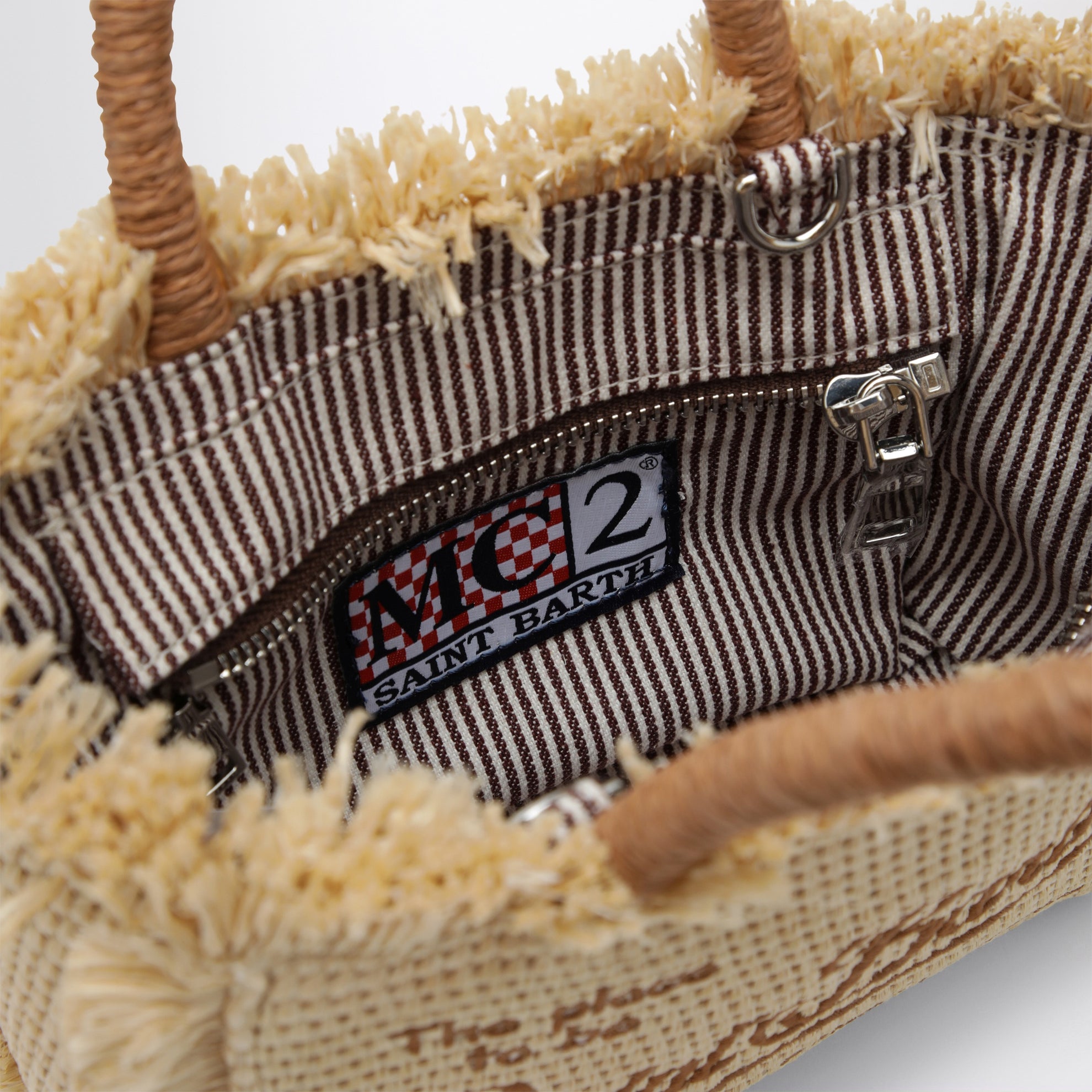 Kleine Colette-Tasche aus strohähnlichem Stoff