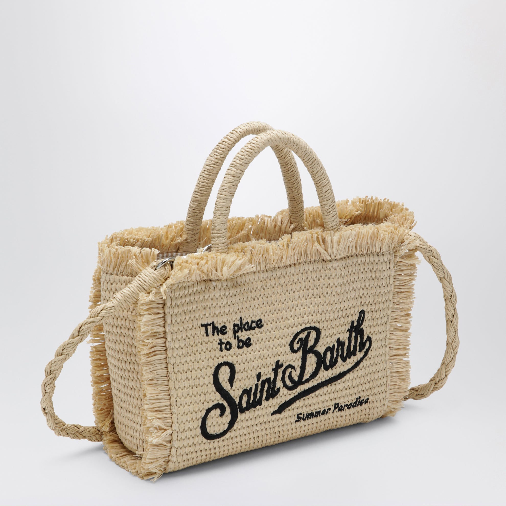 Small Colette bag in straw-effect fabric