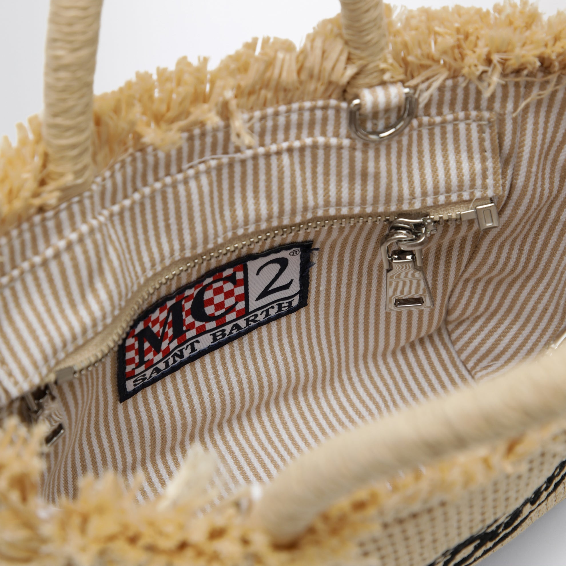 Small Colette bag in straw-effect fabric