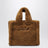 Vanity Mini brown teddy fabric bag