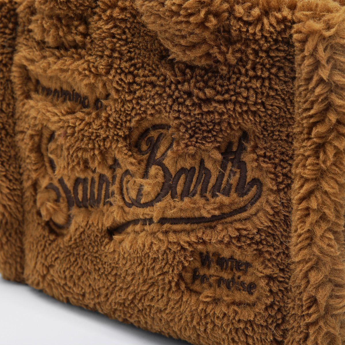 Vanity Mini brown teddy fabric bag