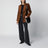 Caramel double-breasted corduroy jacket
