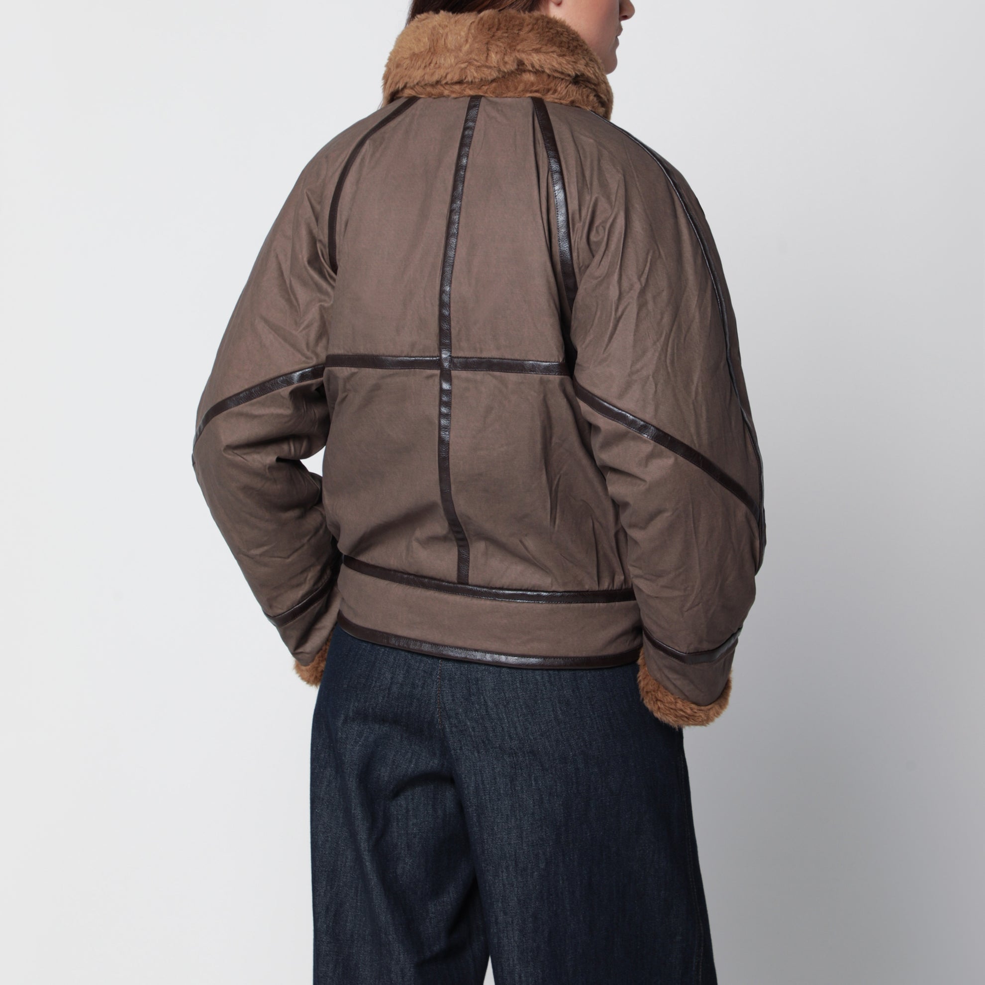 Parka en coton enduit marron Olinka