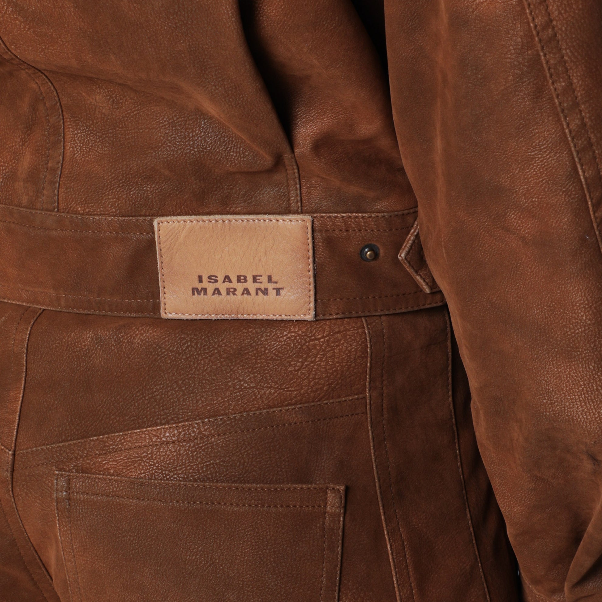 Veste marron en daim effet vintage