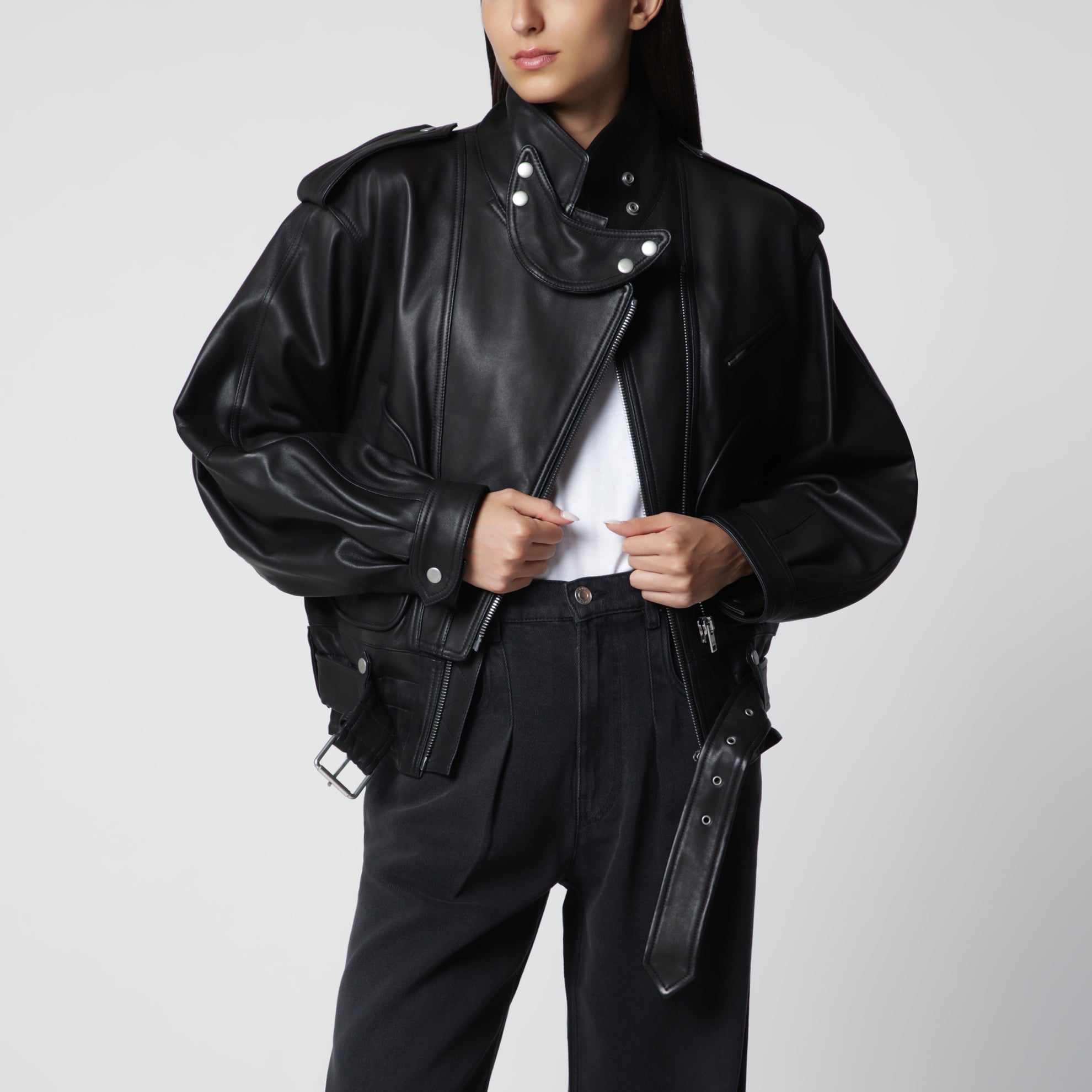 Black leather jacket