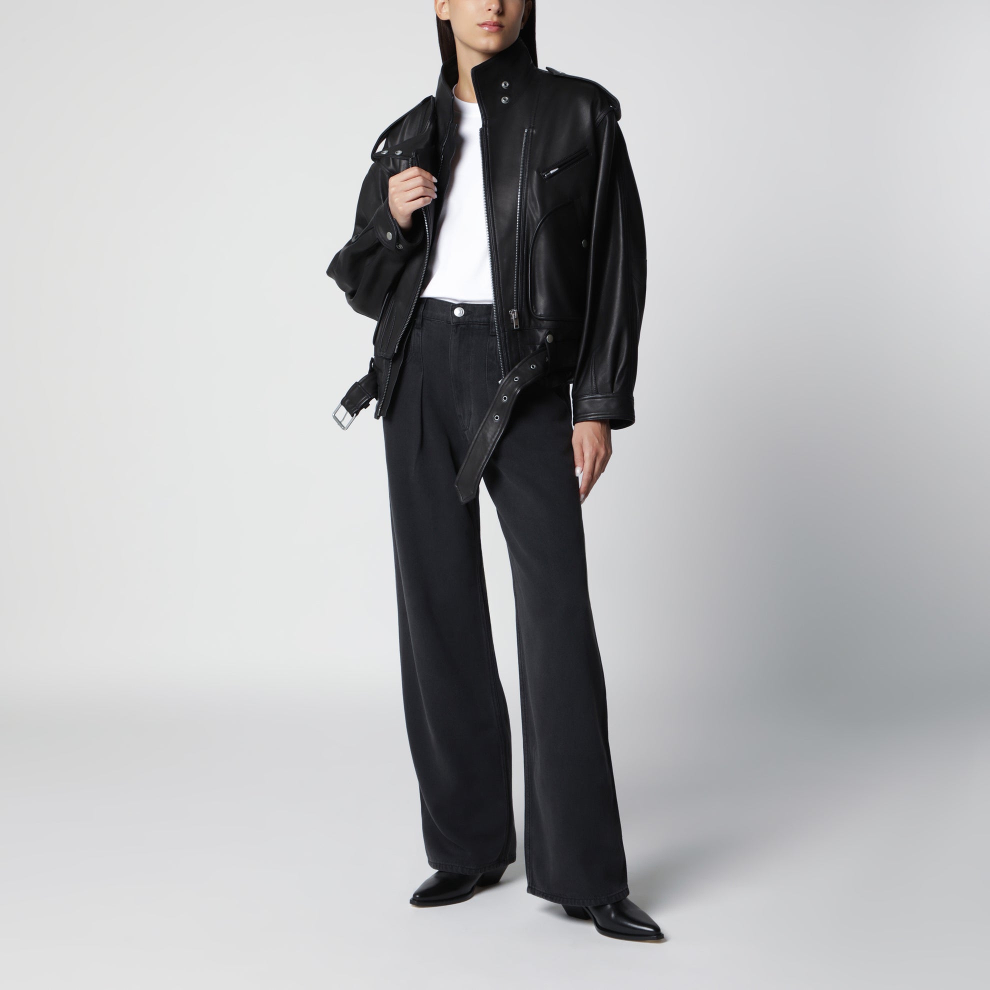 Black leather jacket