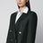 Veste double boutonnage verte en mélange lin
