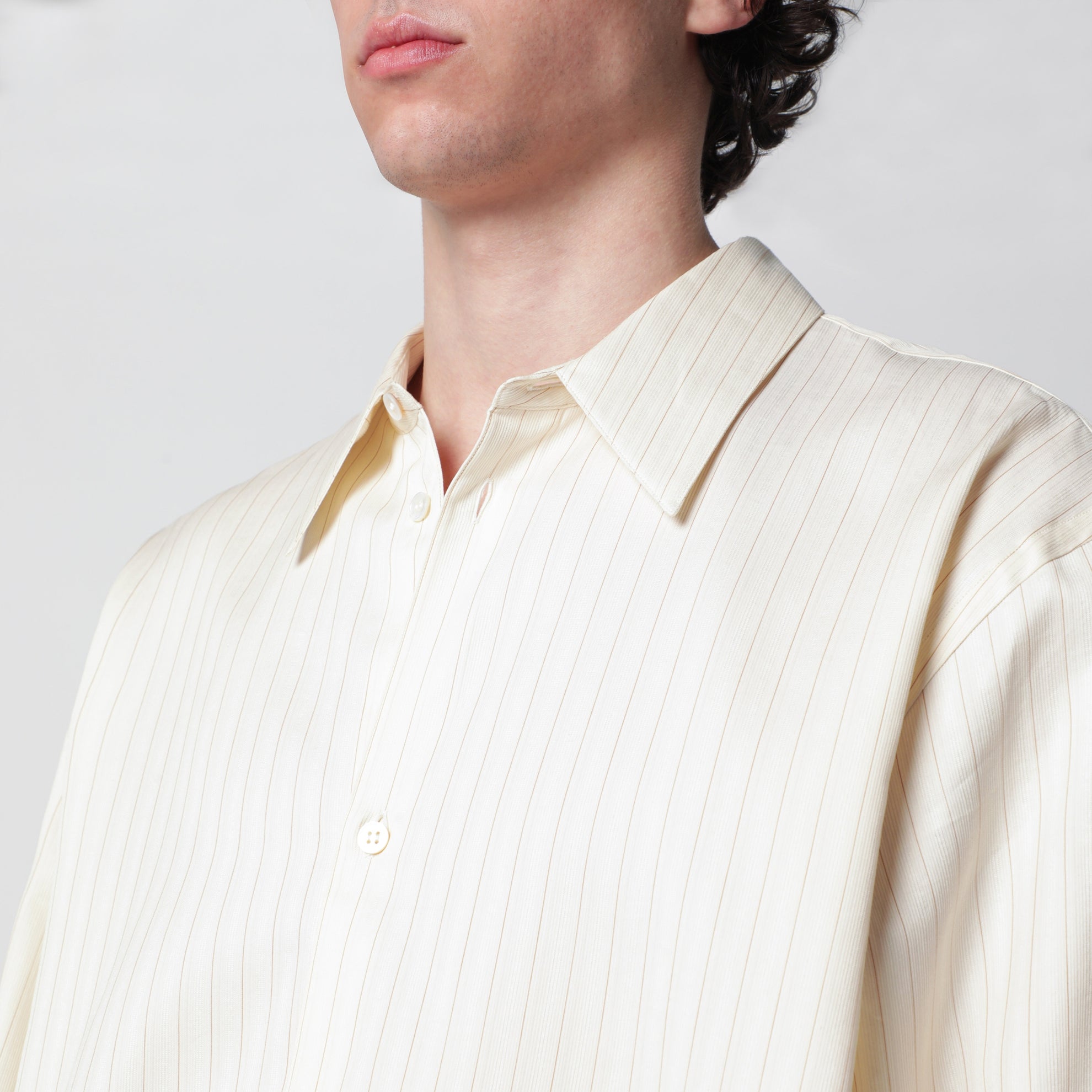 Camicia a righe in misto cotone