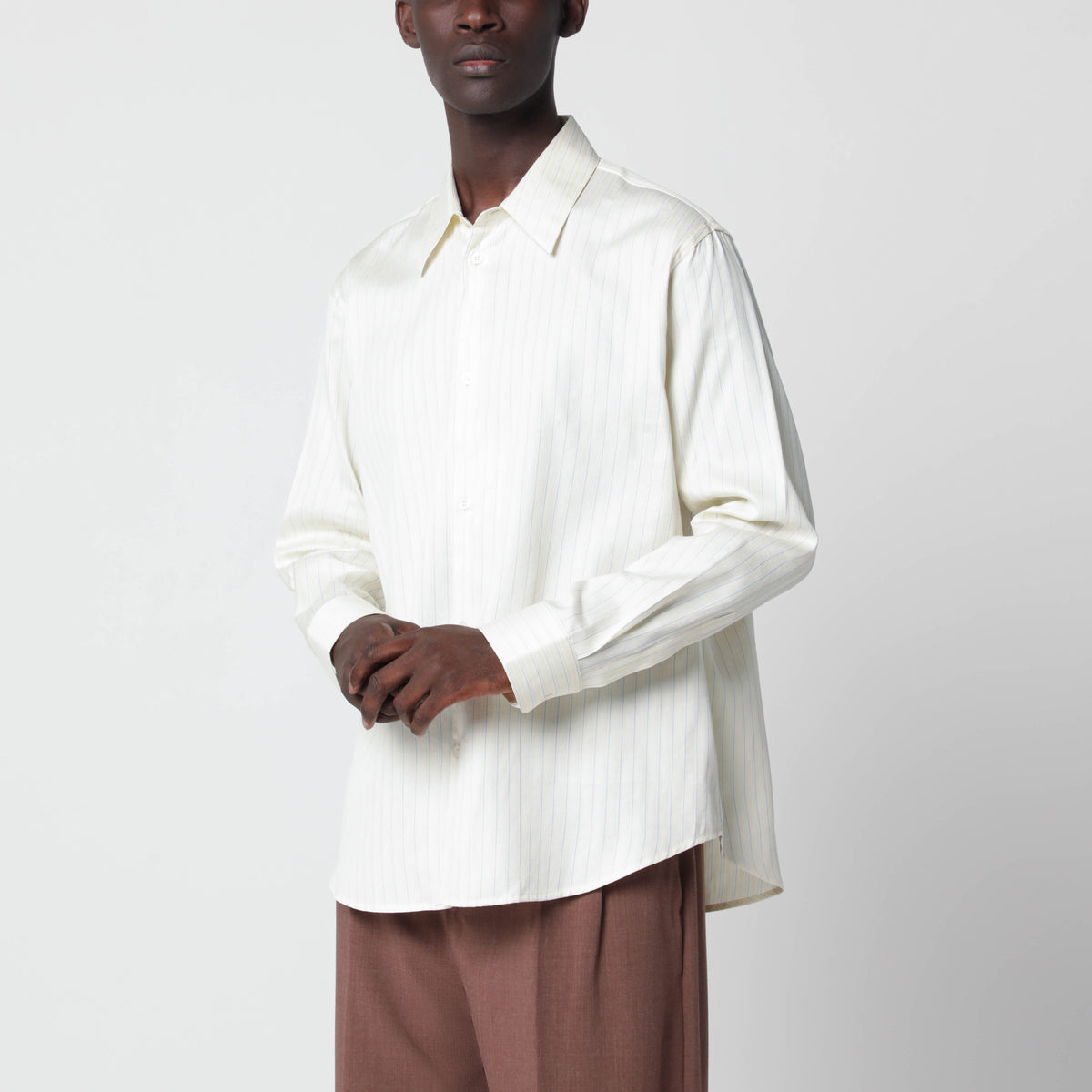 Camicia View a righine in cotone e seta