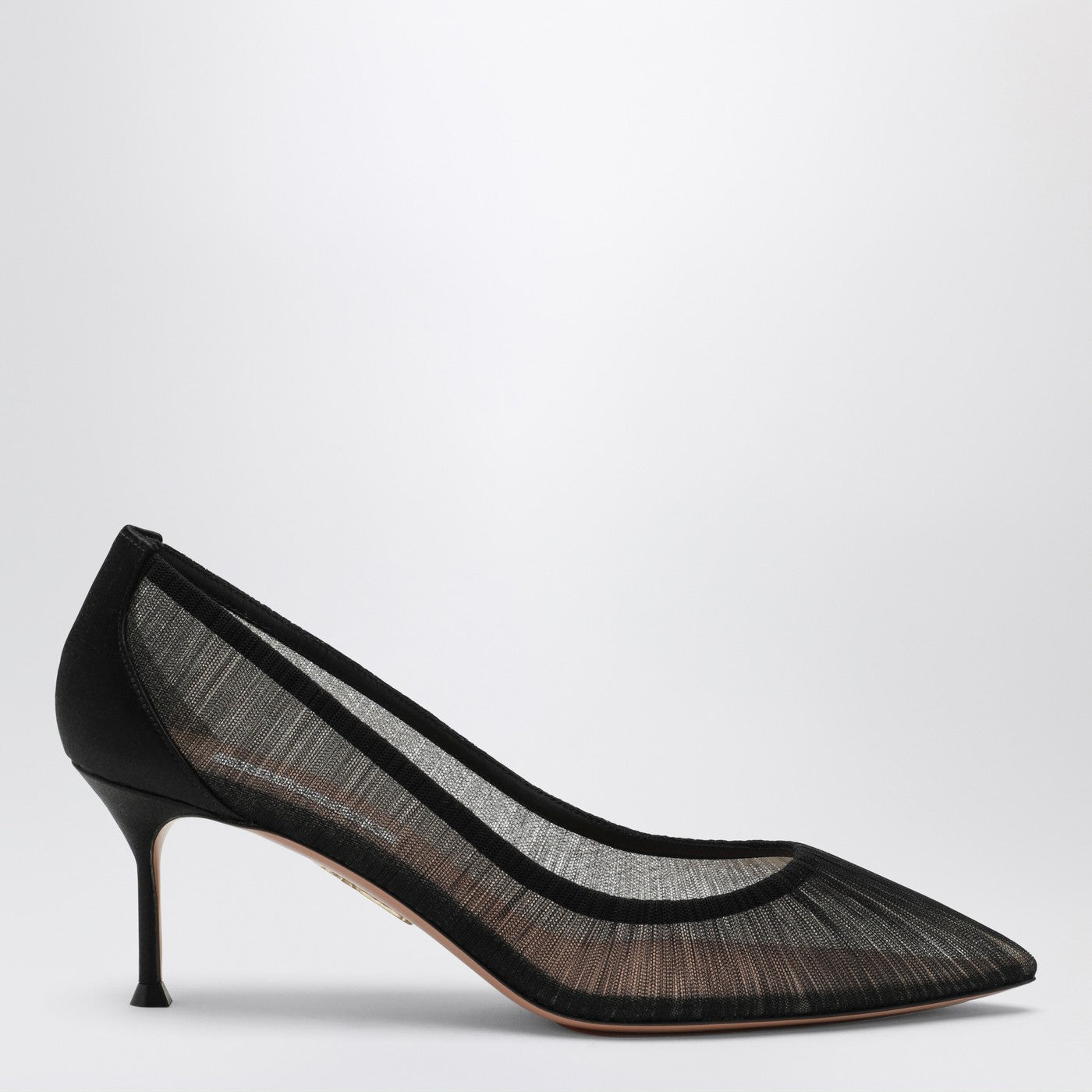 Escarpins Voile noirs en satin et résille