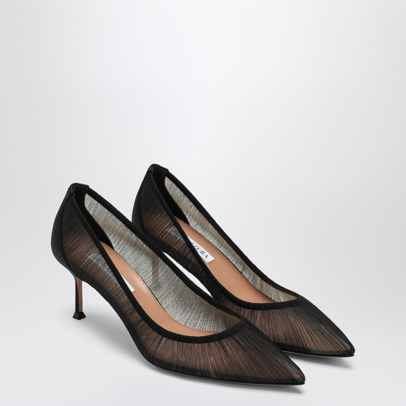 Escarpins Voile noirs en satin et résille