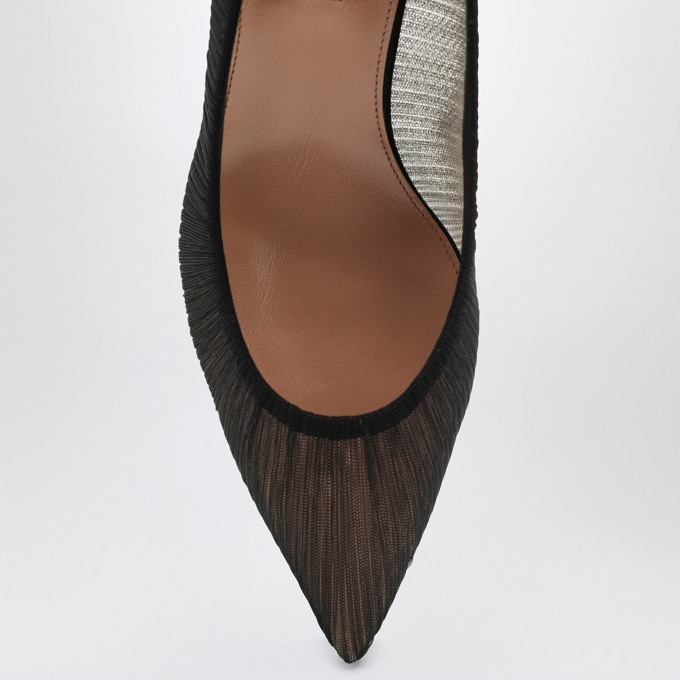 Escarpins Voile noirs en satin et résille