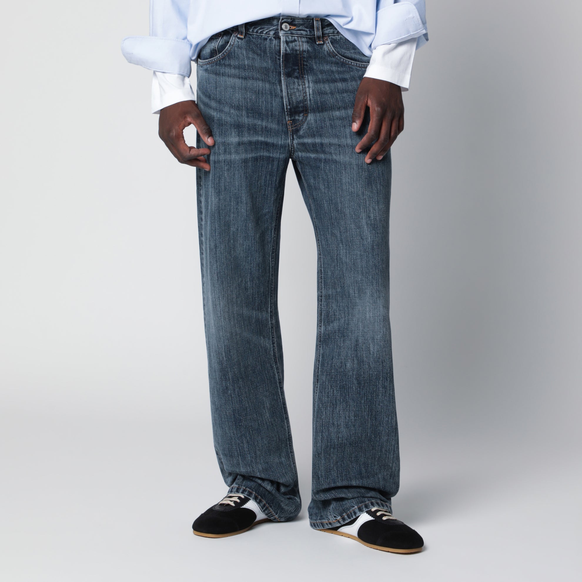 Vega dark blue vintage-effect jeans