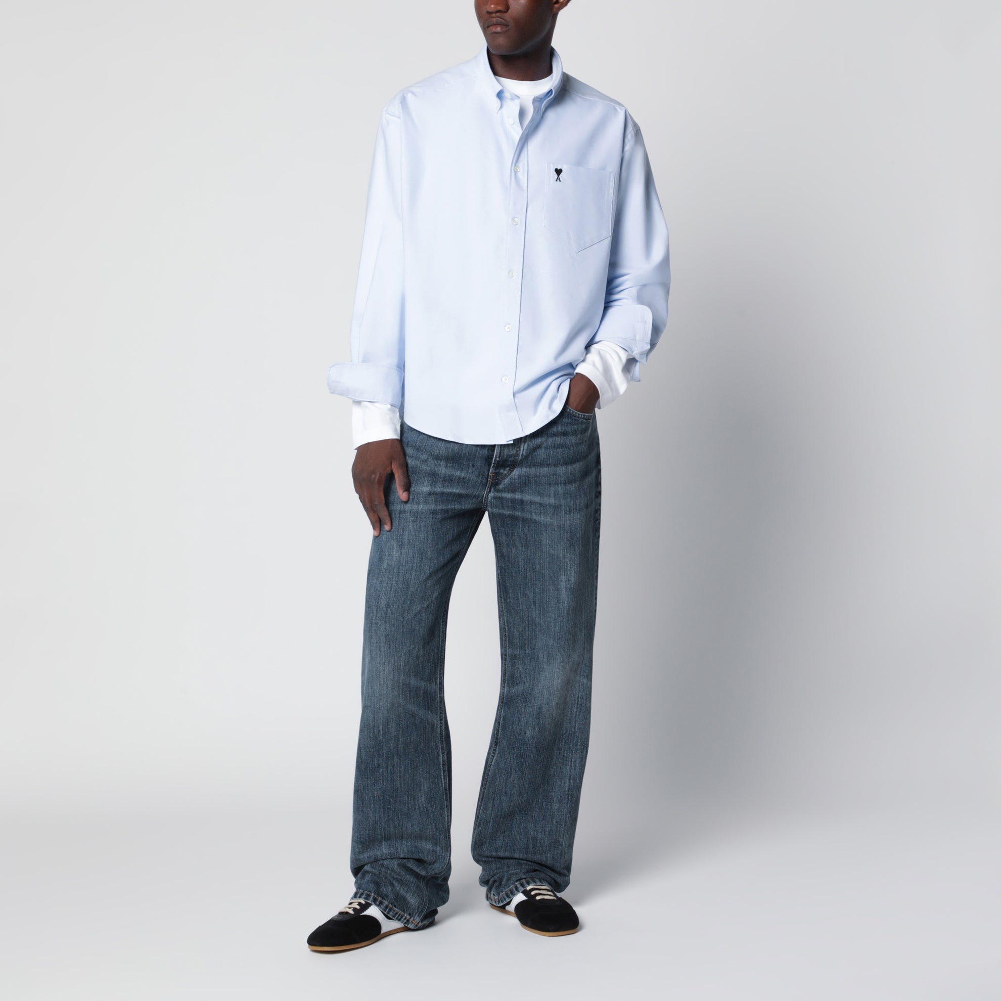 Vega dark blue vintage-effect jeans