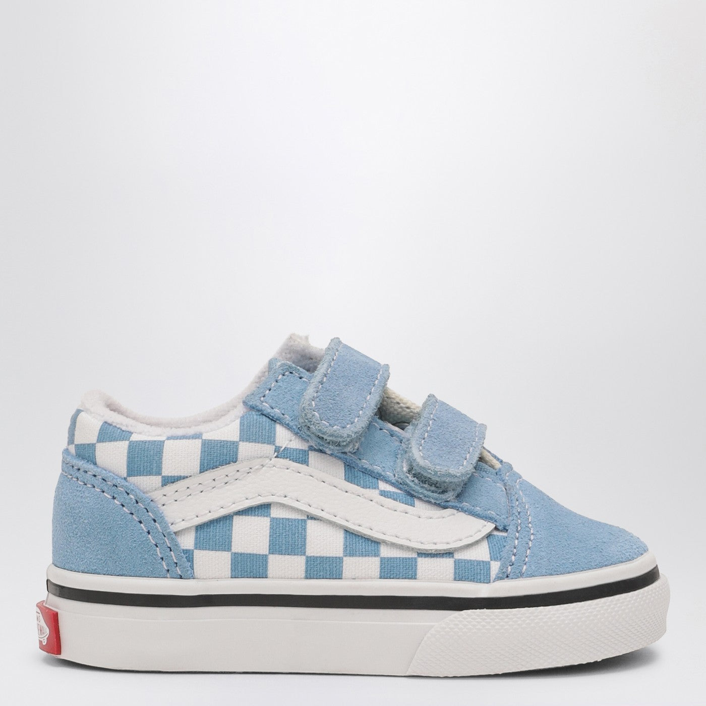 Baskets Old Skool blanches/bleues avec motif Check