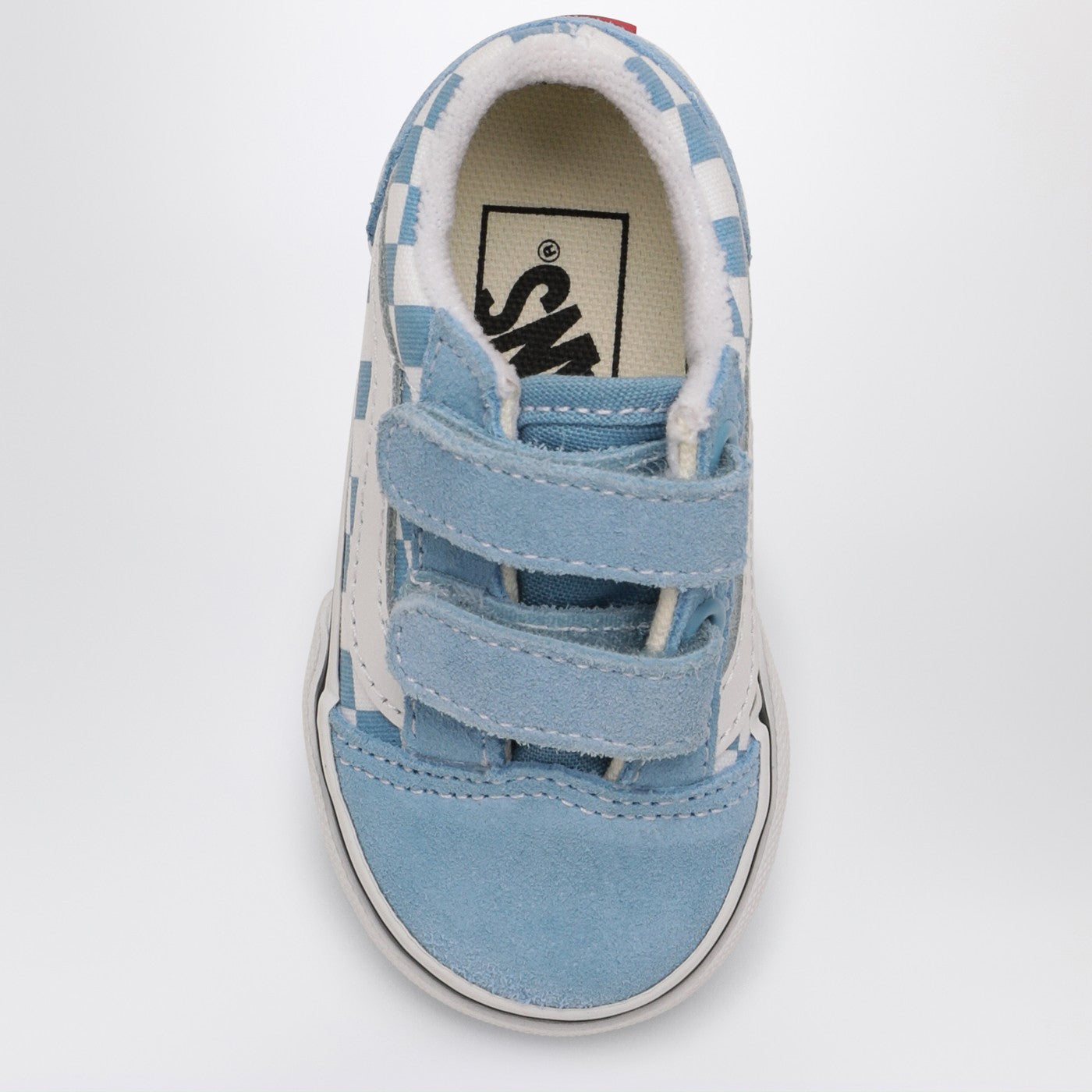 Baskets Old Skool blanches/bleues avec motif Check