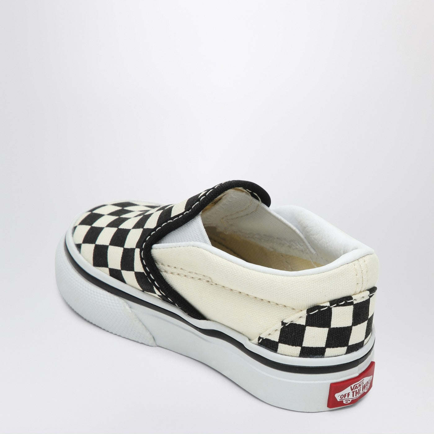 Slip-on sneakers white/black with Check pattern
