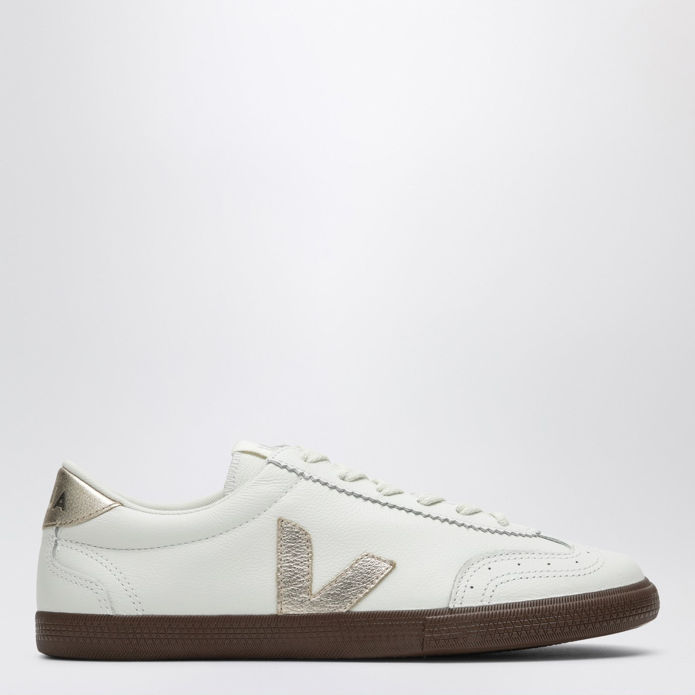 Sneaker Volley in pelle bianca/platino