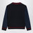 Cardigan blu navy/bordeaux in lana