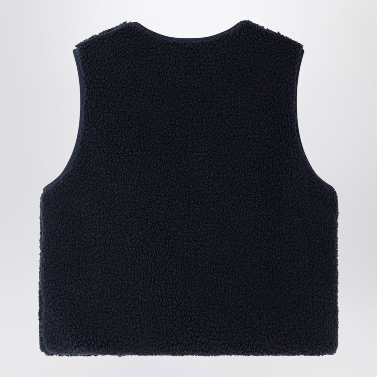 Wendbare Weste in Marineblau aus Sherpa-Fleece