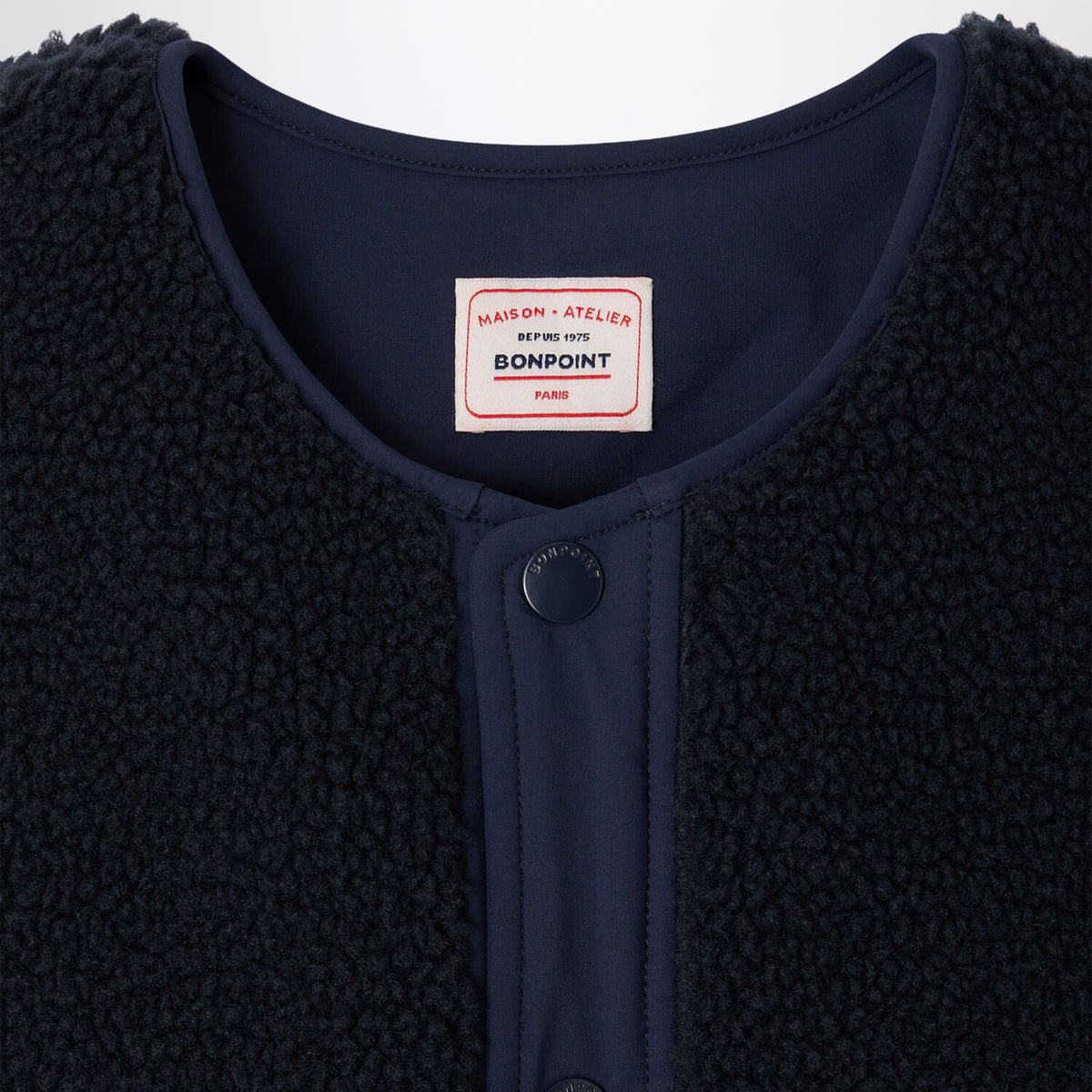 Wendbare Weste in Marineblau aus Sherpa-Fleece