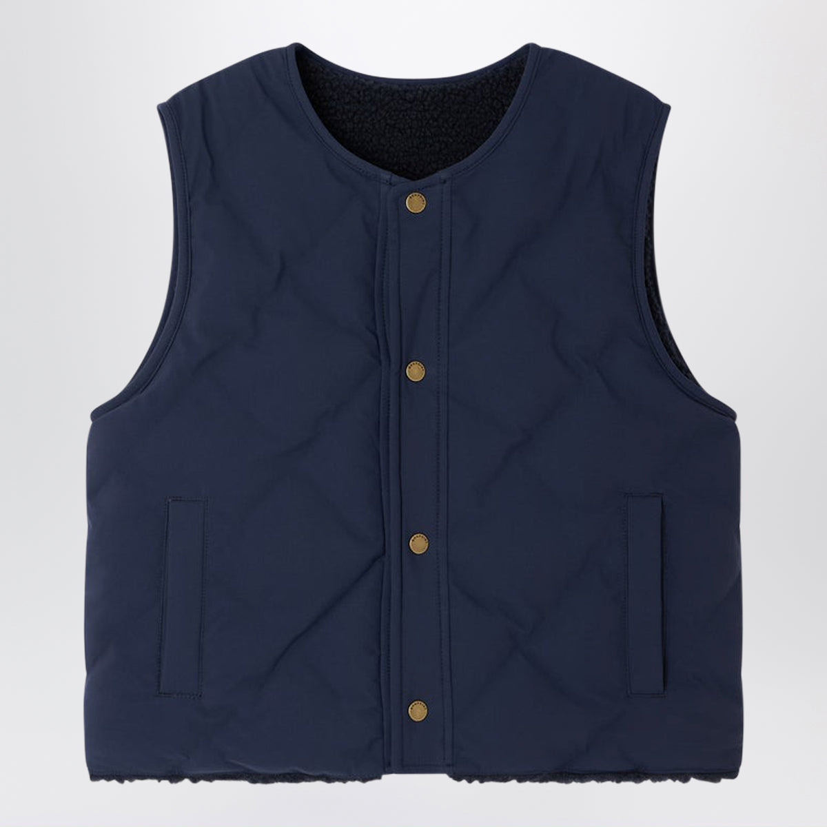 Wendbare Weste in Marineblau aus Sherpa-Fleece