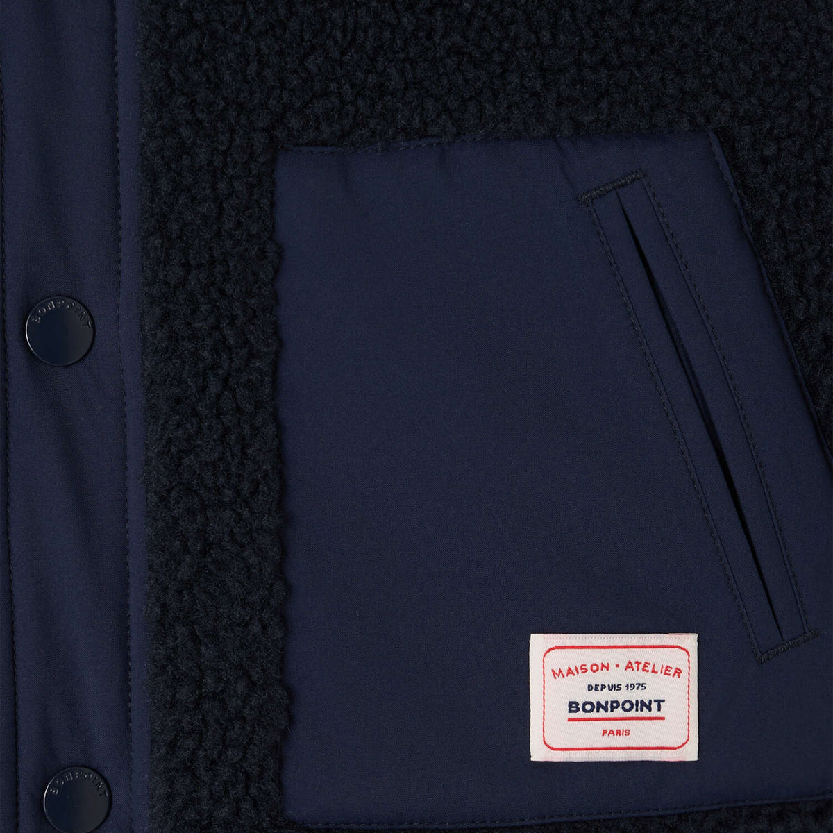 Wendbare Weste in Marineblau aus Sherpa-Fleece