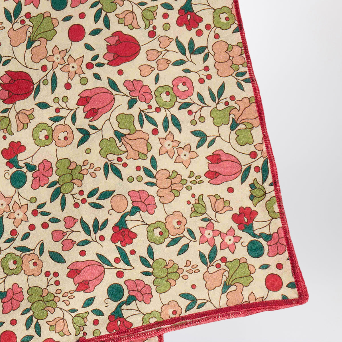 Pink Cayati scarf with floral pattern in organic cotton