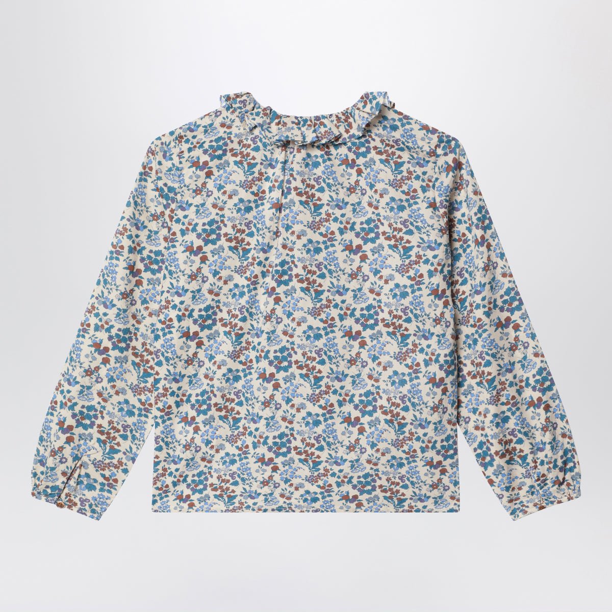 Blusa in cotone con stampa floreale