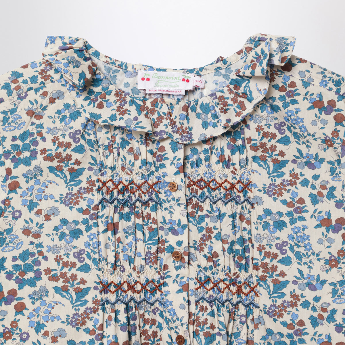 Blusa in cotone con stampa floreale
