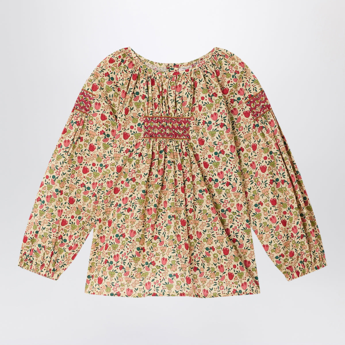 Blouse Poldie en coton bio à fleurs