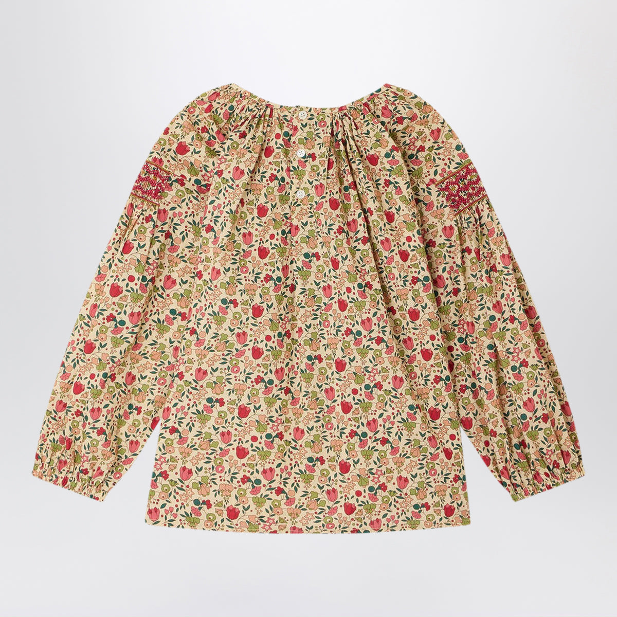 Blouse Poldie en coton bio à fleurs