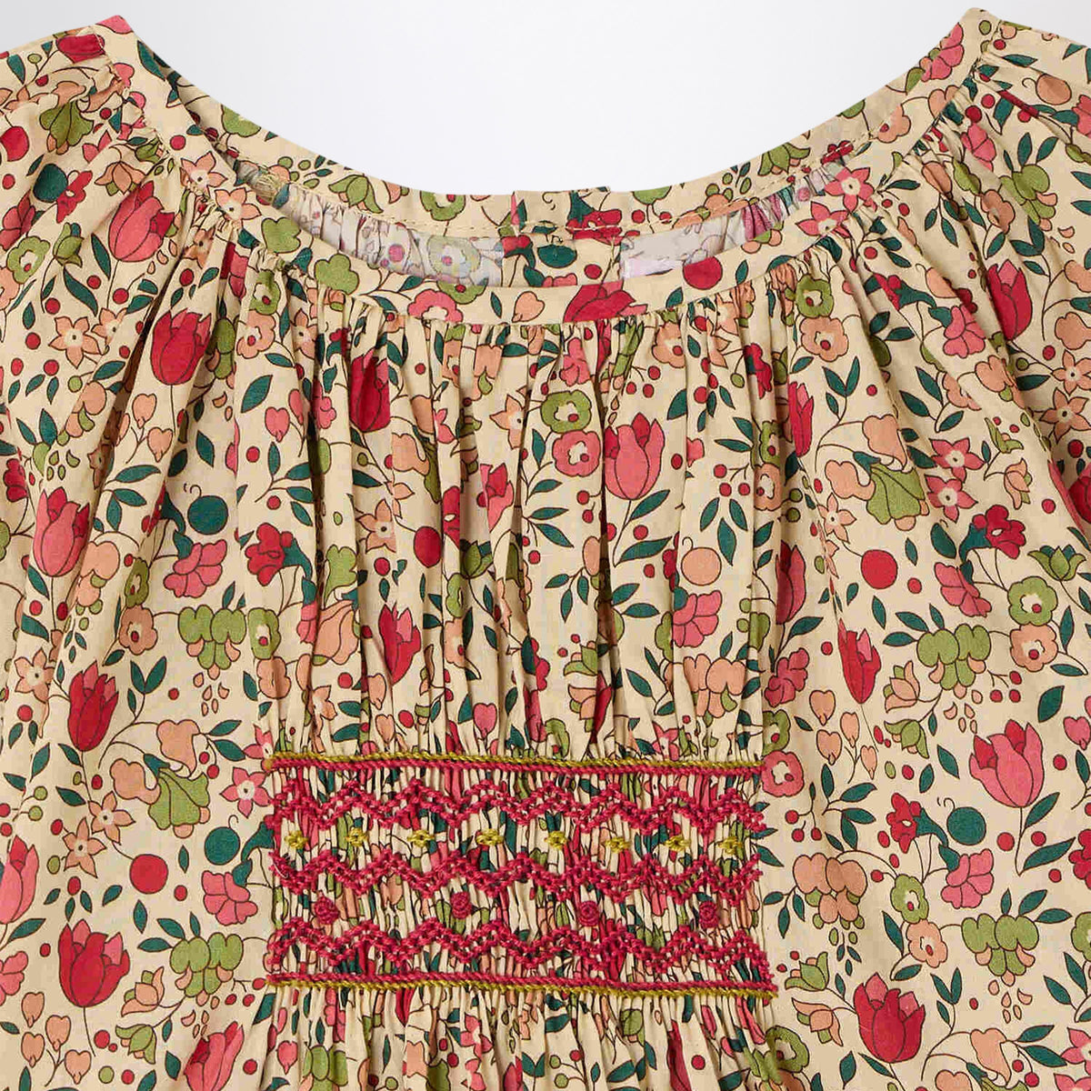 Blouse Poldie en coton bio à fleurs