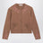 Beige wool-blend cardigan with floral embroidery