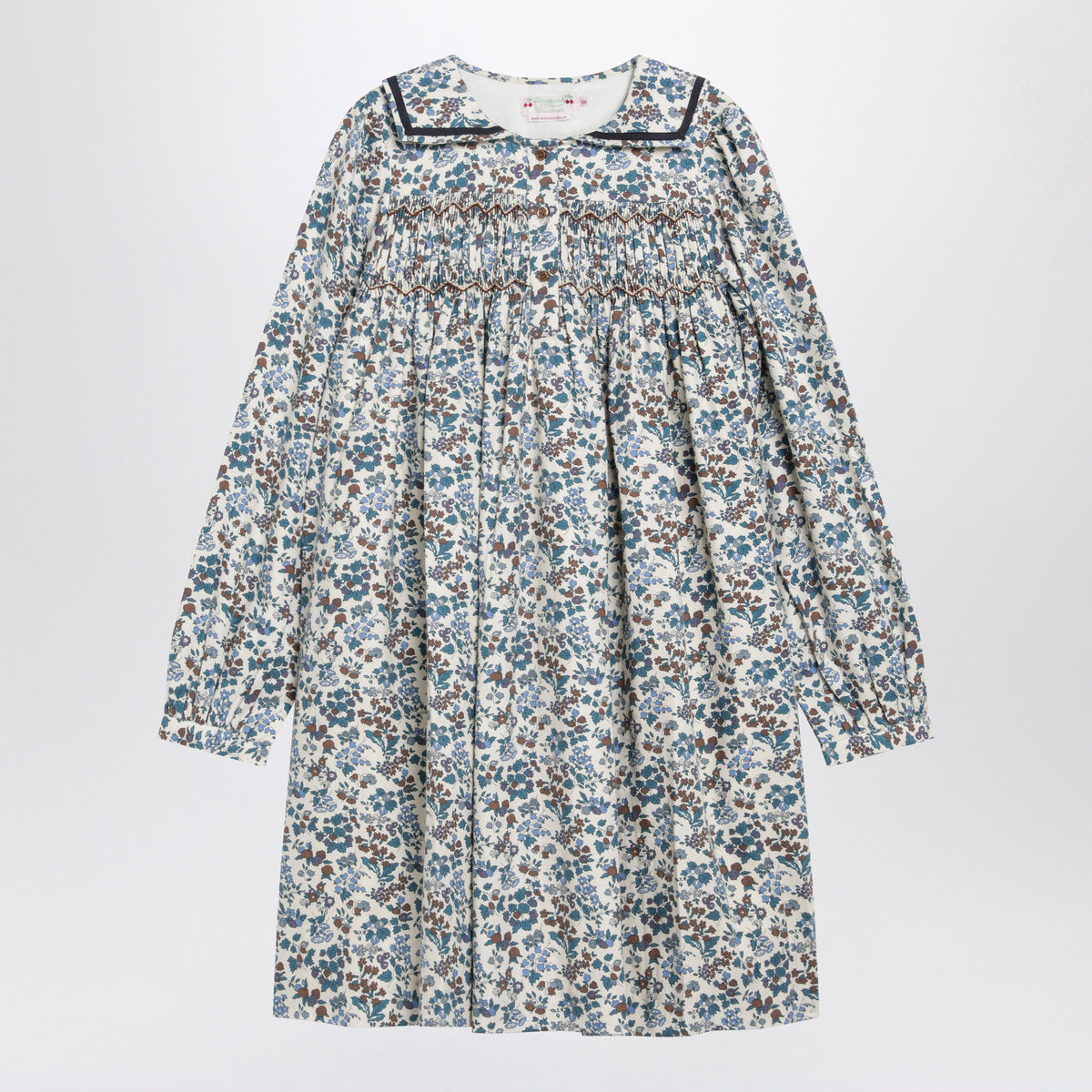Blaues Marinette Kleid aus Baumwolle mit Blumenprint