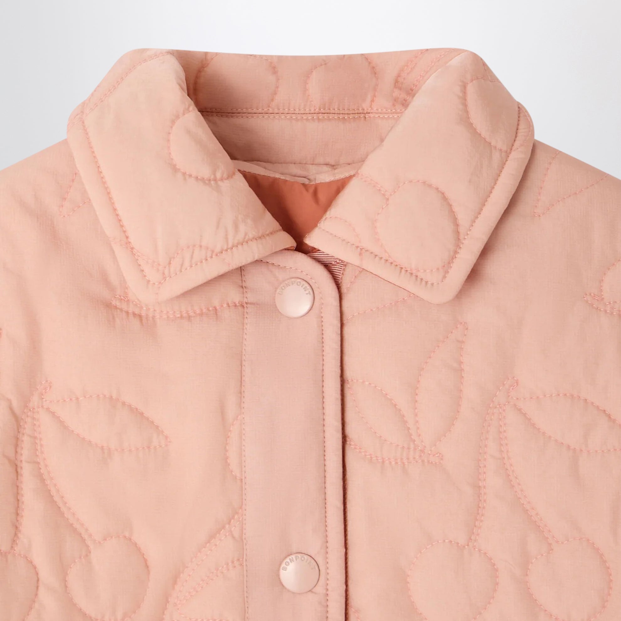 Pink reversible quilted Molly jacket with cherries