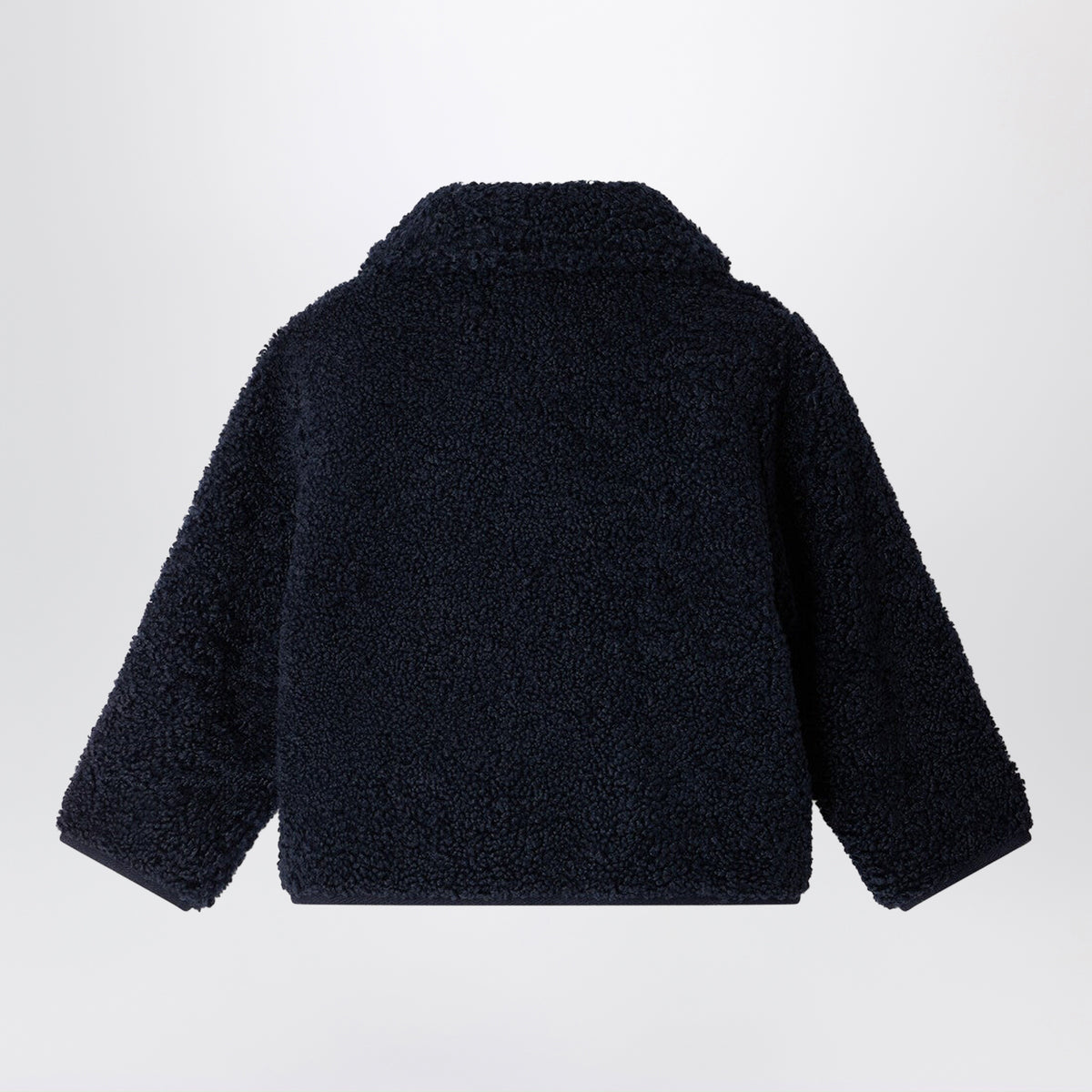Navy blue Moline reversible jacket in sherpa-effect fleece