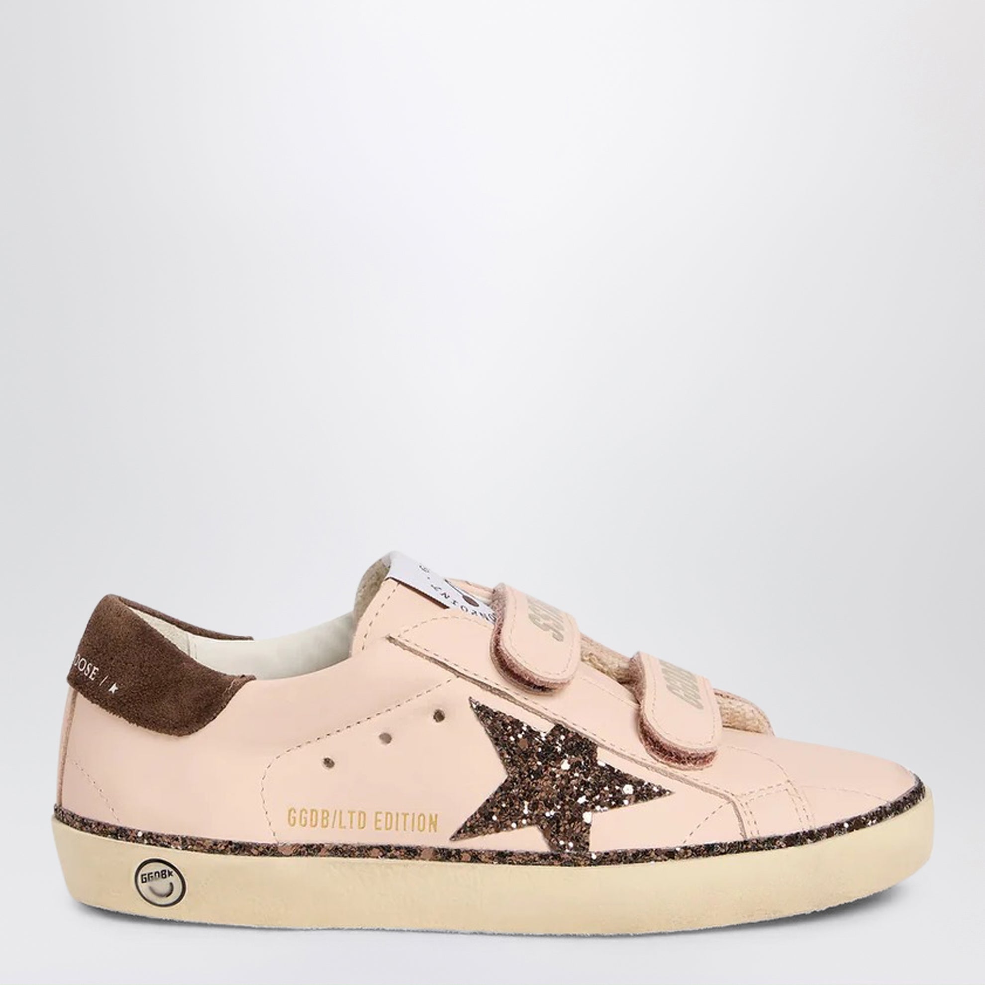 Rosa Leder-Sneakers Old School Bonpoint x Golden Goose